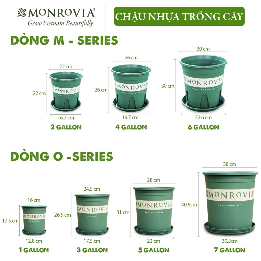 Chậu nhựa trồng cây MONROVIA để bàn, treo ban công, treo tường, ngoài trời, sân vườn, tiêu chuẩn Châu Âu