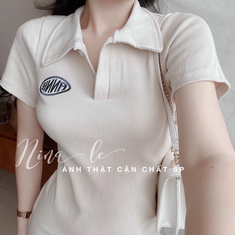 ĐẦM polo thêu chữ - 22.Lystore