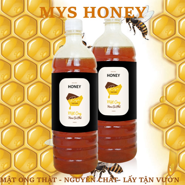 Mật ong thật, BỘ 2 CHAI mật ong nguyên chất tổng 500ml Mys Honey