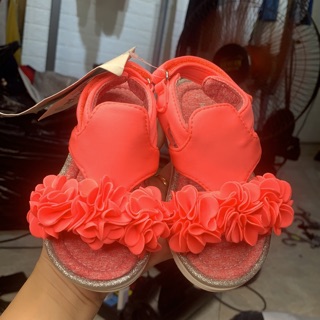 Sandal hồng cam neon