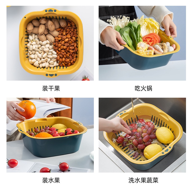 Bộ Thau Rổ 8 món, Rửa Rau Củ, Hoa Quả Đa Năng, Bền Đẹp Chắc Chắn Tiết Kiệm Không Gian