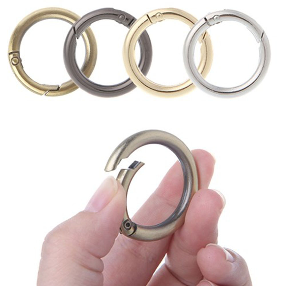 SWEETJOHN Round Spring Snap Opening Hook Buckle Purse Circle DIY Ring Connection Durable Keyring Hook/Multicolor