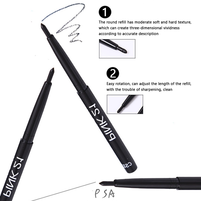 (Hàng Mới Về) Bút Chì Kẻ Lông Mày Đầu Tròn Xoay Tự Động Không Thấm Nước Và Mồ Hôi Dễ Lên Màu | BigBuy360 - bigbuy360.vn