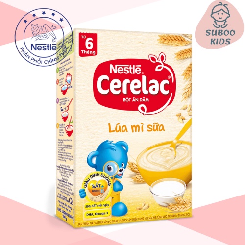 [HÀNG CHÍNH HÃNG] Bột Ăn Dặm Nestle Cerelac Mẫu Mới Đủ Vị Hộp 200g cho bé date 2022