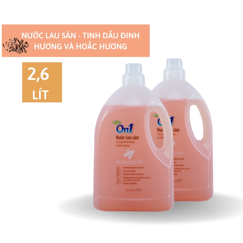 Nước lau sàn On1 tinh dầu Đinh hương & Hoắc Hương dung tích 2,6L LH202 - Sàn sạch, sáng bóng