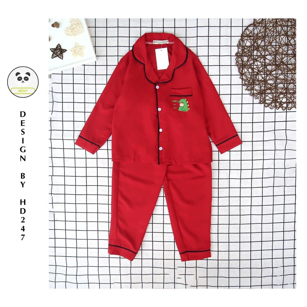 Đồ bộ bé gái bé trai pijama mặc nhà size đại in hình dễ thương vải kate dày dặn HD247 0319