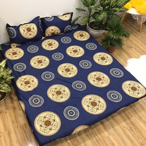 Bộ ga gối m6/m8/2m2 drap giường poly, ga trải giường + 2 vỏ gối nằm đơn giản trống đồng Bedding