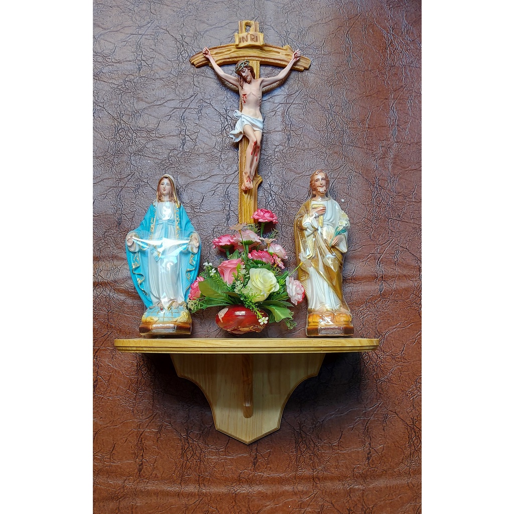 BỘ BÀN THỜ TƯỢNG CAO 30CM THÁNH GIÁ 40CM KỆ 40CM TƯỢNG CÔNG GIÁO COMPOSITE