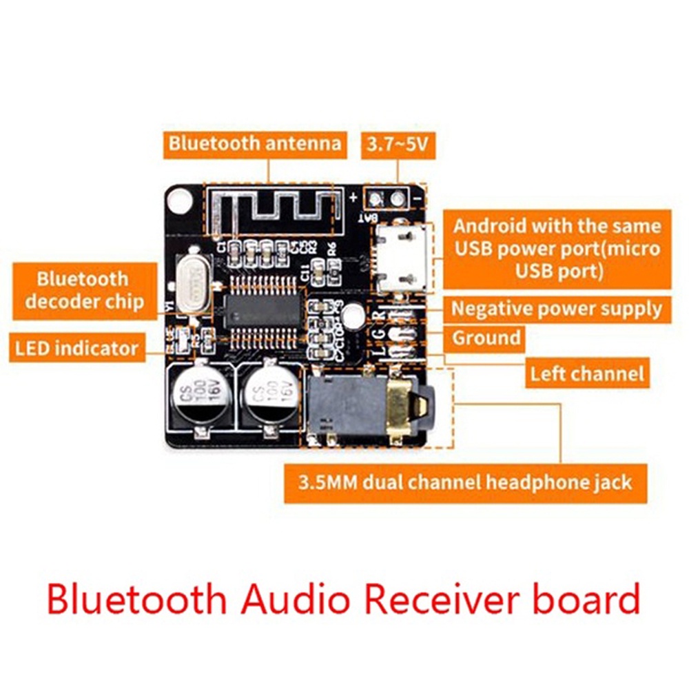 NORMAN VHM-314 Decoder Wireless Bluetooth Receiver Board mp3 Bluetooth 4.1 Stereo Module Audio Amplifier/Multicolor