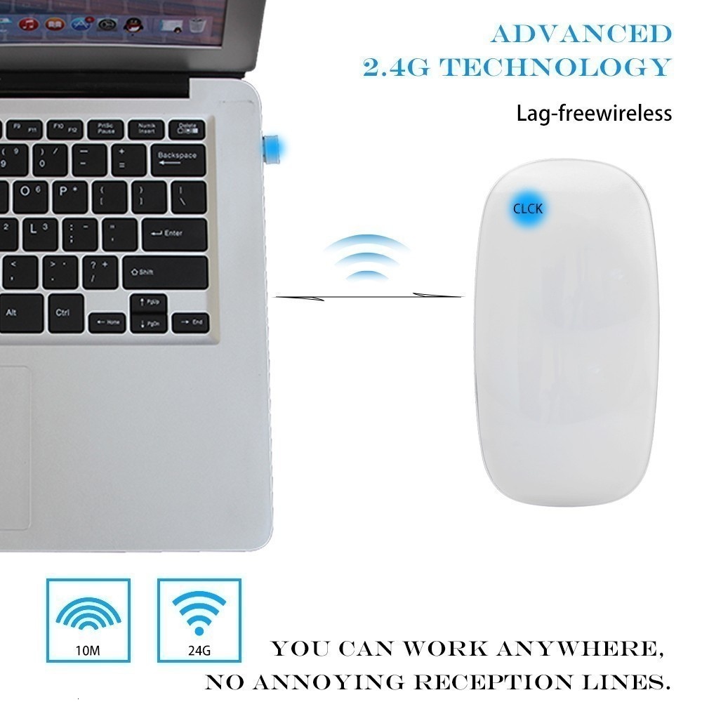 Chuột Không Dây USB 2.4G 1600DPI Siêu Mỏng Cho Máy Tính