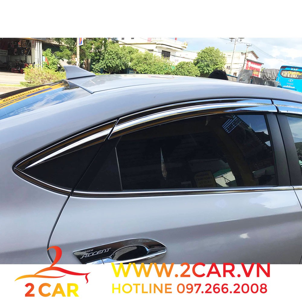 Vè che mưa xe Hyundai Accent 2018-2021 mạ crom cao cấp (10 chi tiết)