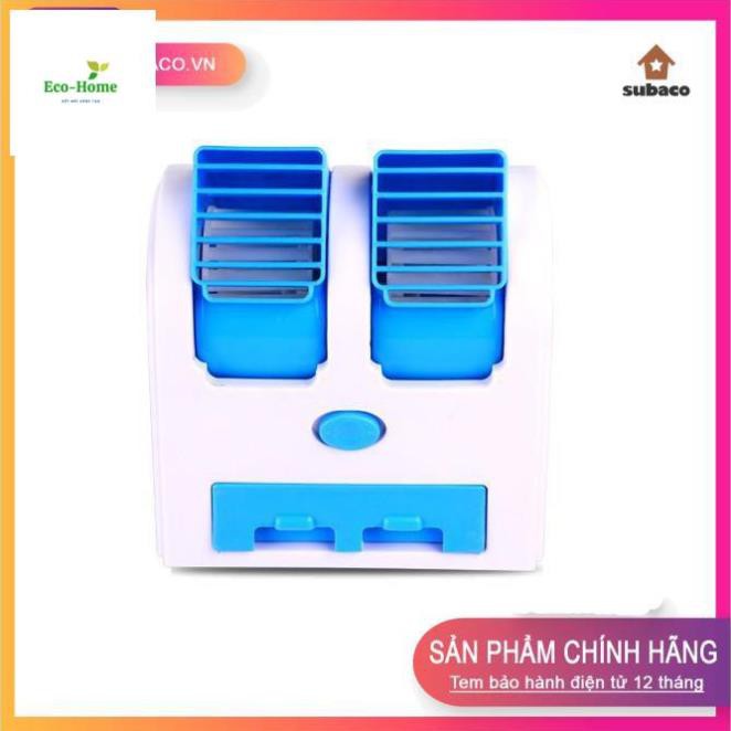 [HOT!!!HOT] Quạt Đá Điều Hòa Mini 2 Cửa Gió Chạy Điện 5V Hoặc 3 Pin AA EcoHome