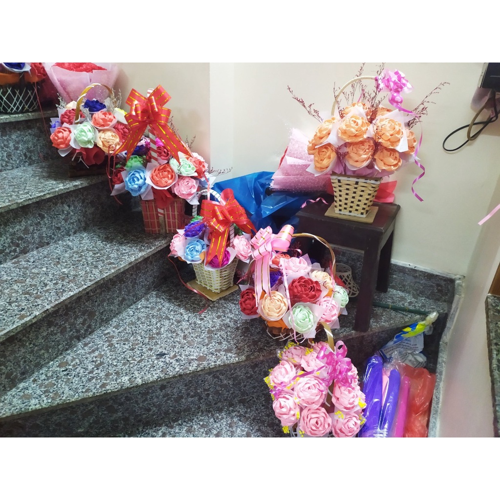 ❣❣ BÓ HOA GIẤY NHÚN TO - hoa handmade ❣❣
