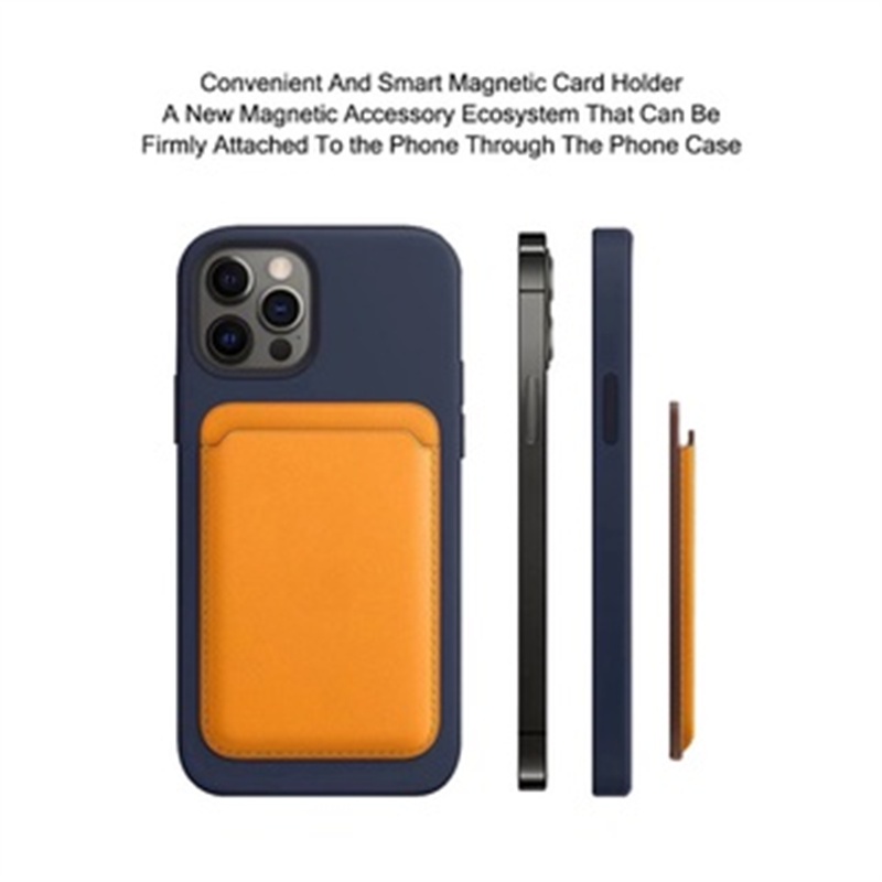 Ốp Điện Thoại Da Có Nam Châm Đựng Thẻ In LOGO hỗ trợ sạc không dây Sang Trọng Cho iPhone 12 Pro Max 12 mini