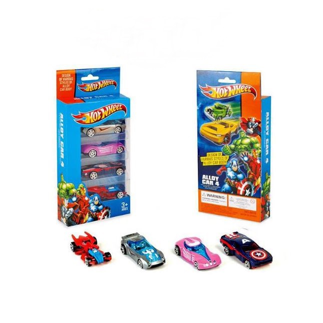 Bộ 4 xe đua mô hình Hotwheel bằng Kim Loại - Đồ chơi xe đua SIÊU BỀN cho bé