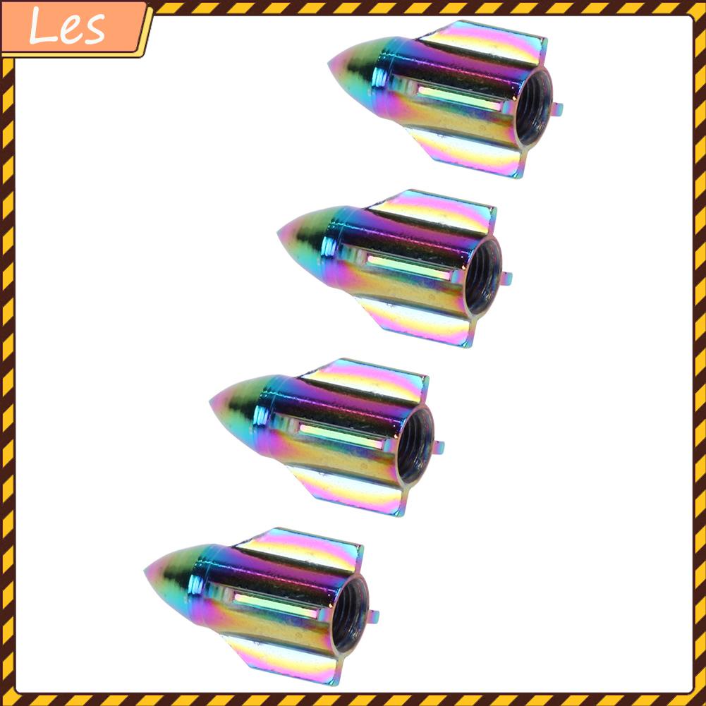 Bộ 4 nắp đậy van bánh xe hơi hình tên lửa nhiều màu sắc