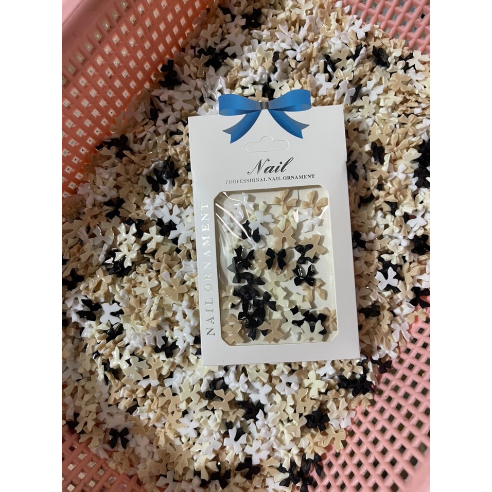 Set charm trang trí 2 cánh 3 màu đính móng nail manh219