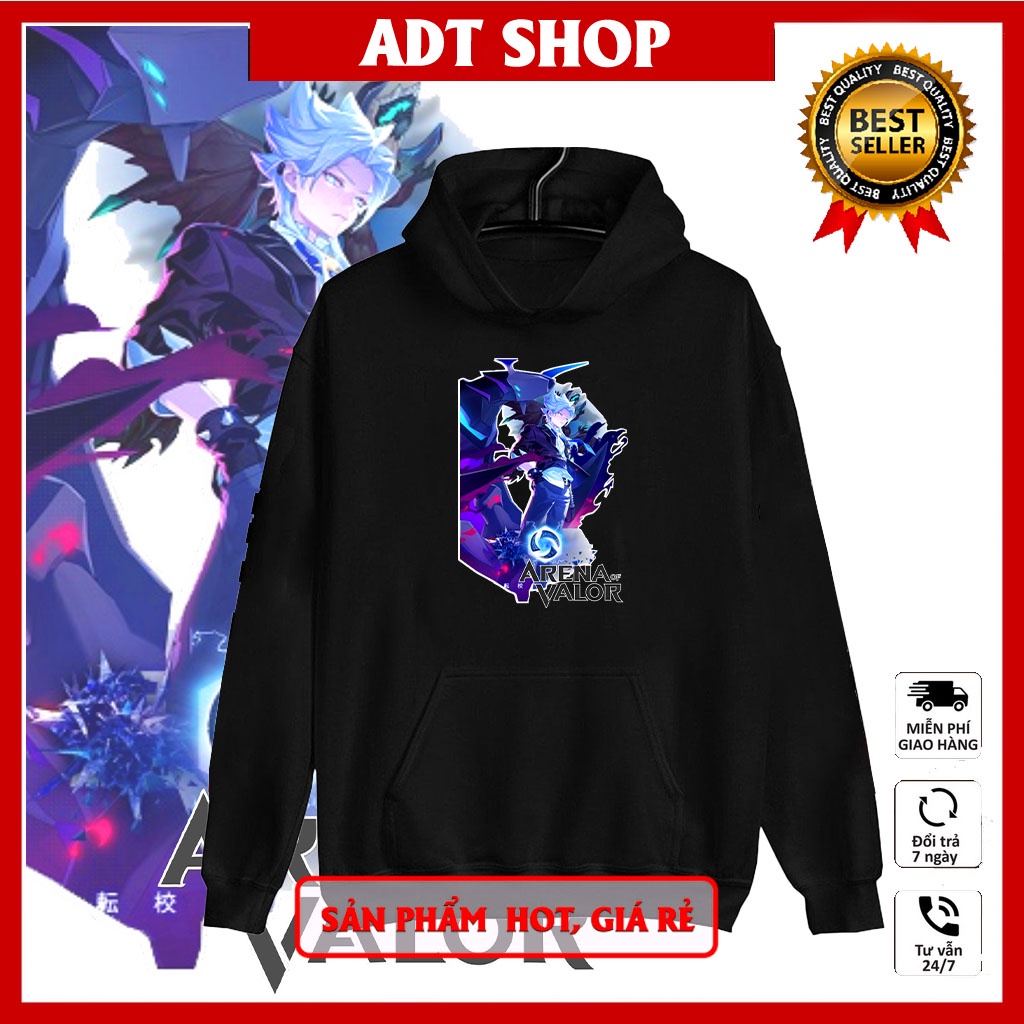 BST Áo hoodie đen liên quân mobile in hình các tướng hot độc đẹp giá rẻ