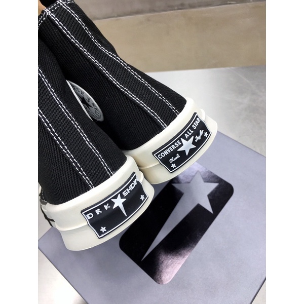 Giày cao cổ Rick Ow3ns DRKSHDW x Conv3rse TURBODRK Chuck 70 sneakers