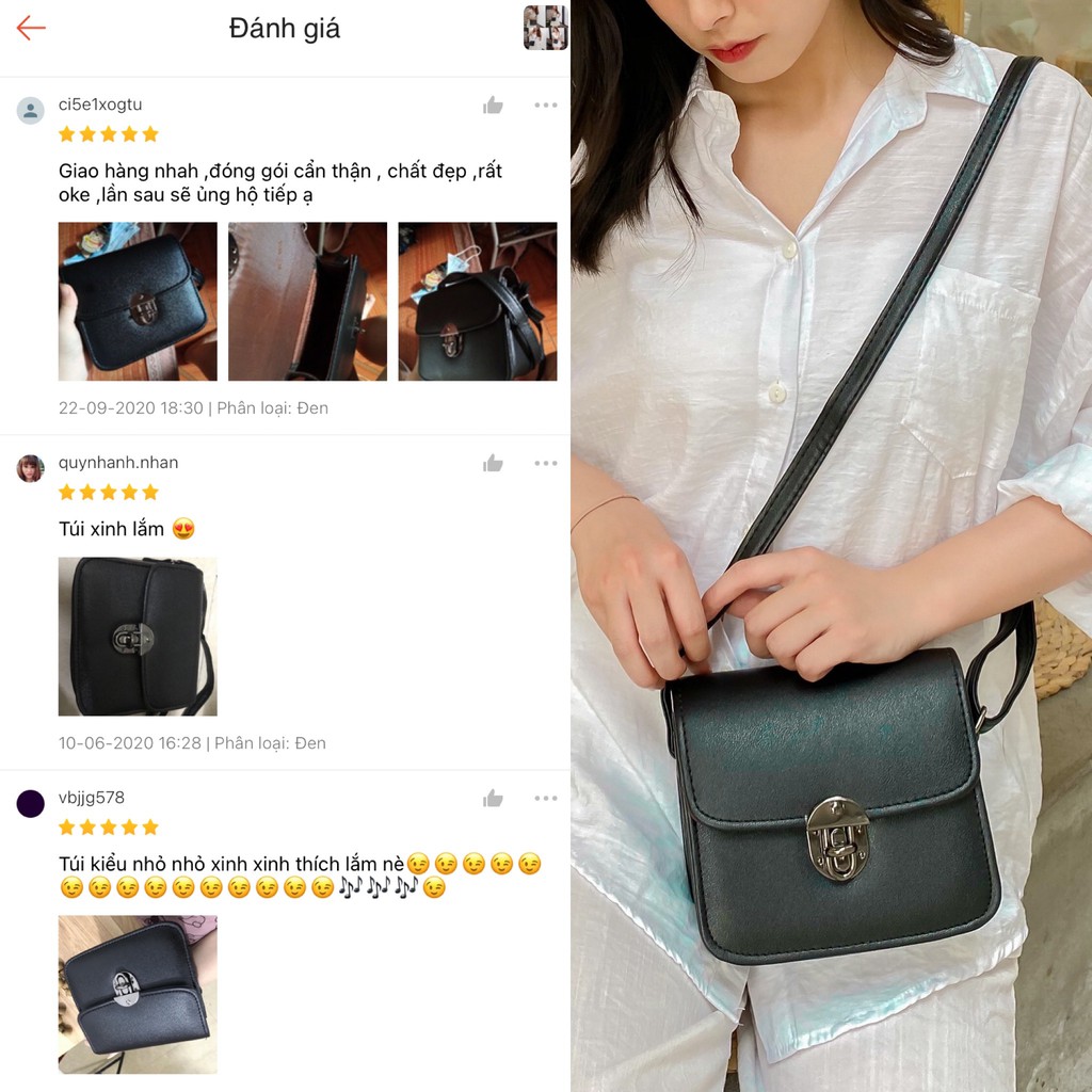 Túi đeo chéo hộp nhỏ xinh nữ mini da PU đi chơi dễ thương vintage thời trang Hàn Quốc cá tính LEMON Limi bags