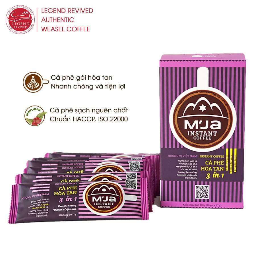 Cà Phê Đặc Sản M'JA Hòa Tan 3in1 Hộp 170g - Cà Phê Sữa Đá | BigBuy360 - bigbuy360.vn
