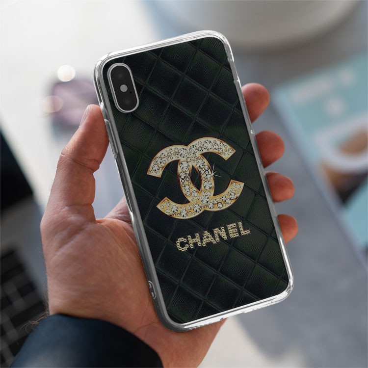 Ốp Lưng  đồ hiệu ốp ip12 logo chanel kim cương lấp lánh sang trọng dành cho Iphone 5 đến 12 Promax BRD20210266