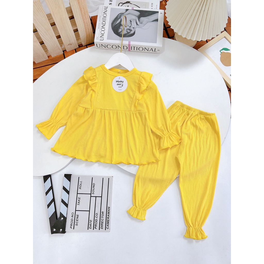 Bộ đồ bé gái dài tay cánh tiên cổ tròn từ 8-20kg