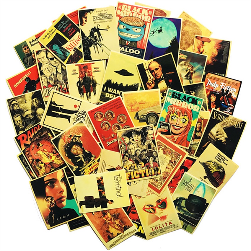 ❉ Classical Movie Retro Mini Poster Series 02 Stickers ❉ 54Pcs/Set Waterproof DIY Fashion Doodle Decal Stickers