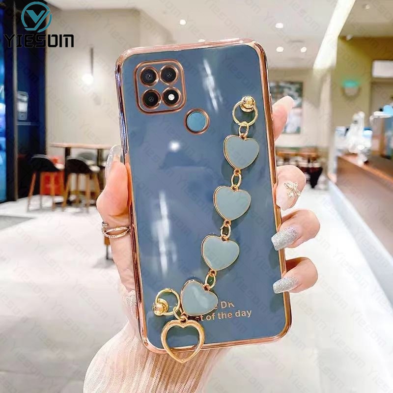 Ốp Điện Thoại Bảo Vệ Camera Kèm Dây Đeo Cổ Tay Sang Trọng Cho Realme C31 C35 C21Y C25Y C25 C21 C20 C17 C15 C11 2021 C12