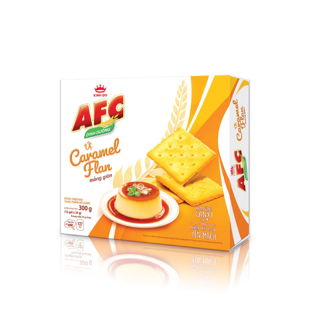 Bánh Dinh Dưỡng AFC Vị Caramel Flan Mỏng Giòn 300g