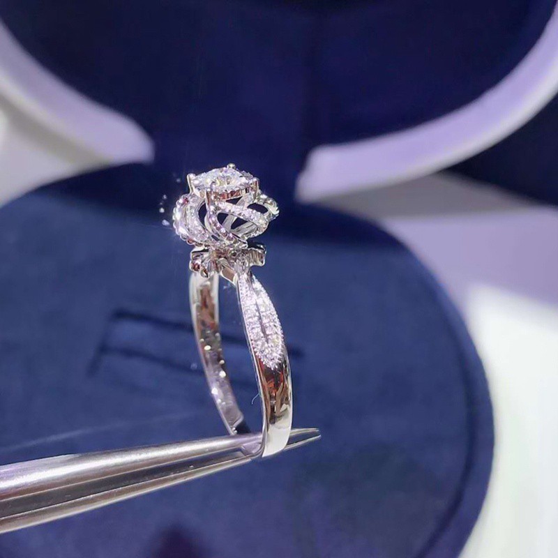 Nhẫn Đeo Tay Kim Loại Đính Đá Sapphire Giả Thời Trang Cho Nữ