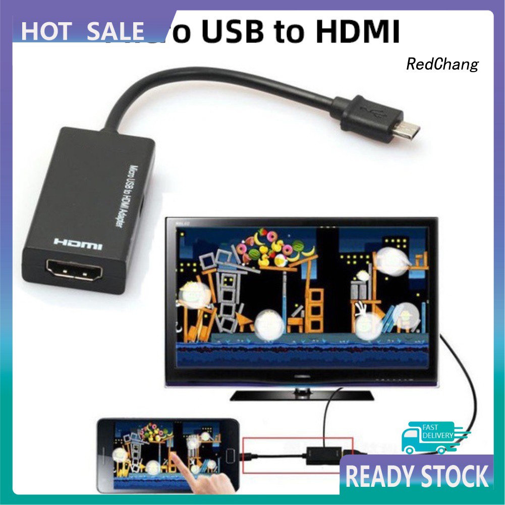 -SPQ- Micro USB Male to HDMI Female HD Adapter Converter Cable for Phone HDTV Monitor