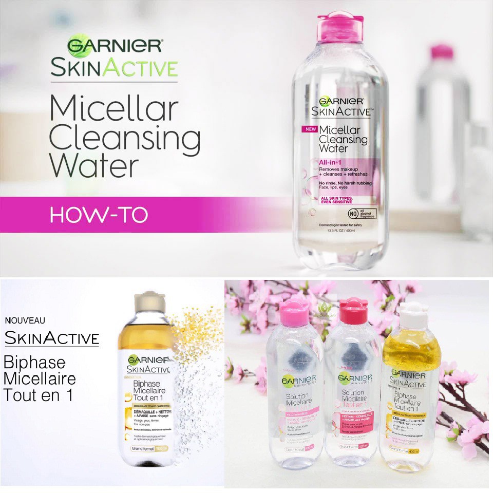 Garnier Skin Active Solution Micellaire Tout en 1 - Tẩy Trang Dành Cho Da Thường [Nhiều Loại Dung Tích]