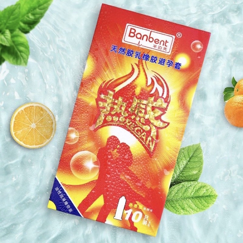 Bao cao su BANBENT Regan 0.01 siêu mỏng, nhiều gel, truyền nhiệt, cảm giác chân thật, hương cam, Hộp 10 bcs quà tặng kèm