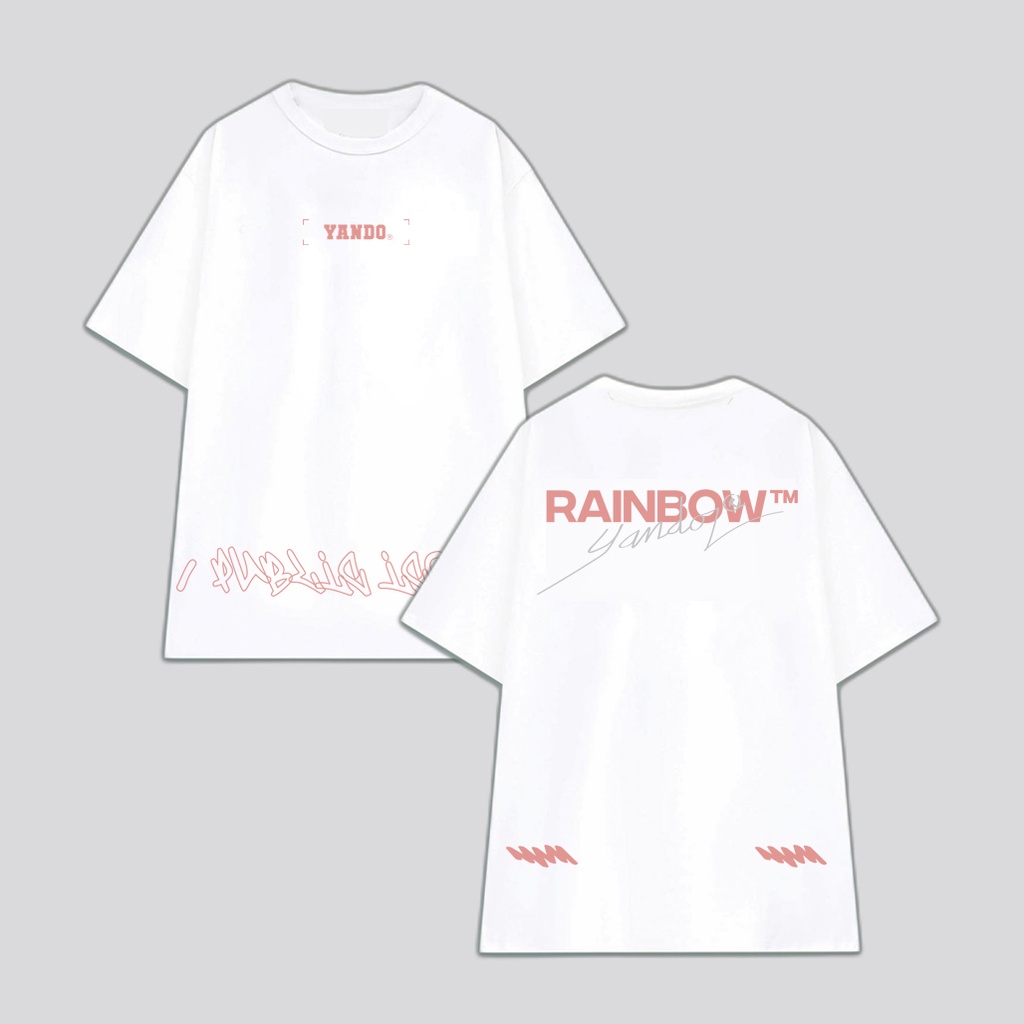 Áo Thun Tay Lỡ Nam Nữ Form Rộng YANDO OUTFITS RAINBOW CẦU VỒNG AT0098 Cotton 2 Chiều