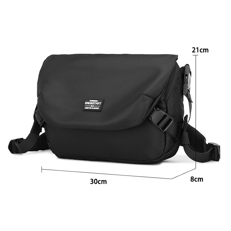 Túi Nam Đeo Chéo Mini Crossbag Vải Oxford Chống Nước Cao Cấp Màu Đen T27