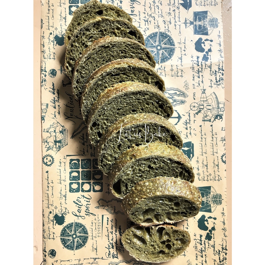Matcha Japanese Green Tea Sourdough Bread 350g Bánh Mì Trà Xanh Men Chua Tự Nhiên