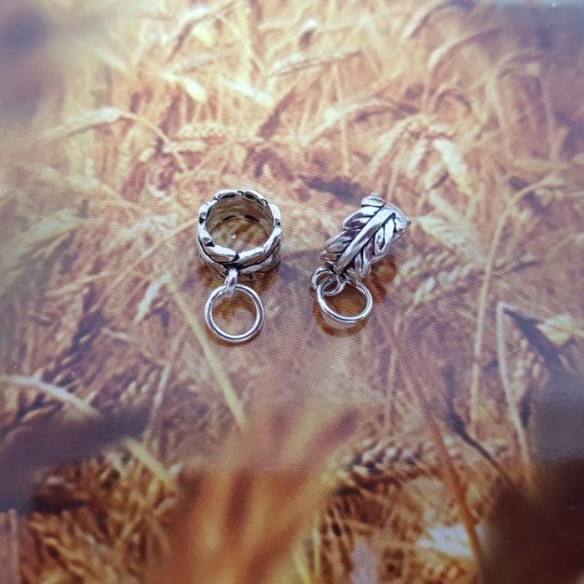 Charm 925 ống xỏ treo hình lá