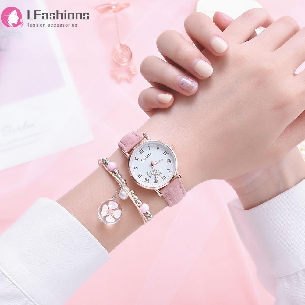 1 Bộ Đồng Hồ Analog Máy Quartz Mặt Tròn Phát Quang Cho Nữ