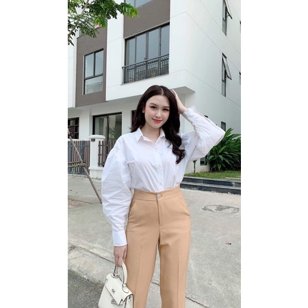 Quần baggy nữ [Ảnh thật] quần tây công sở nữ hàng chuẩn đẹp 1 cúc basic