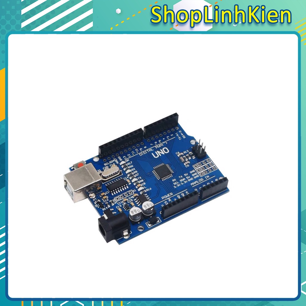 kit học tập arduino uno R3 atmega16u2/ CH340 bảo hành 6 tháng kèm cáp nạp