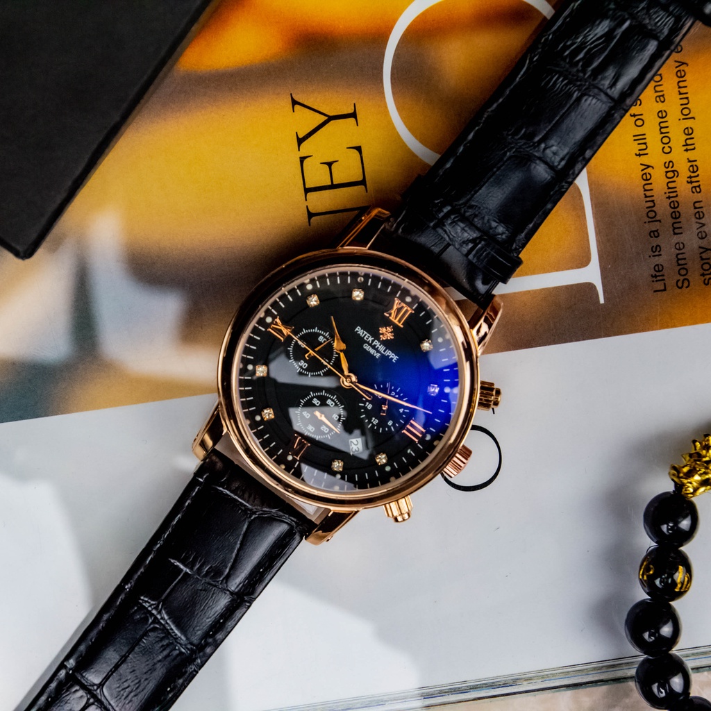 Đồng Hồ Nam dây da PATEK.PHILIP 6 kim Dáng Thể Thao Thời Trang Mặt Đen | BigBuy360 - bigbuy360.vn