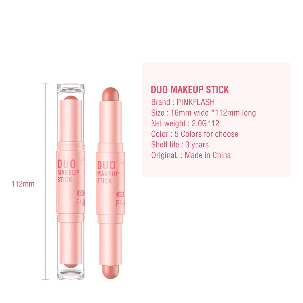 PINKFLASH DoubleShaping 2 TRONG1 Má hồng Điểm nổi bật Gậy trang điểm 30g | BigBuy360 - bigbuy360.vn