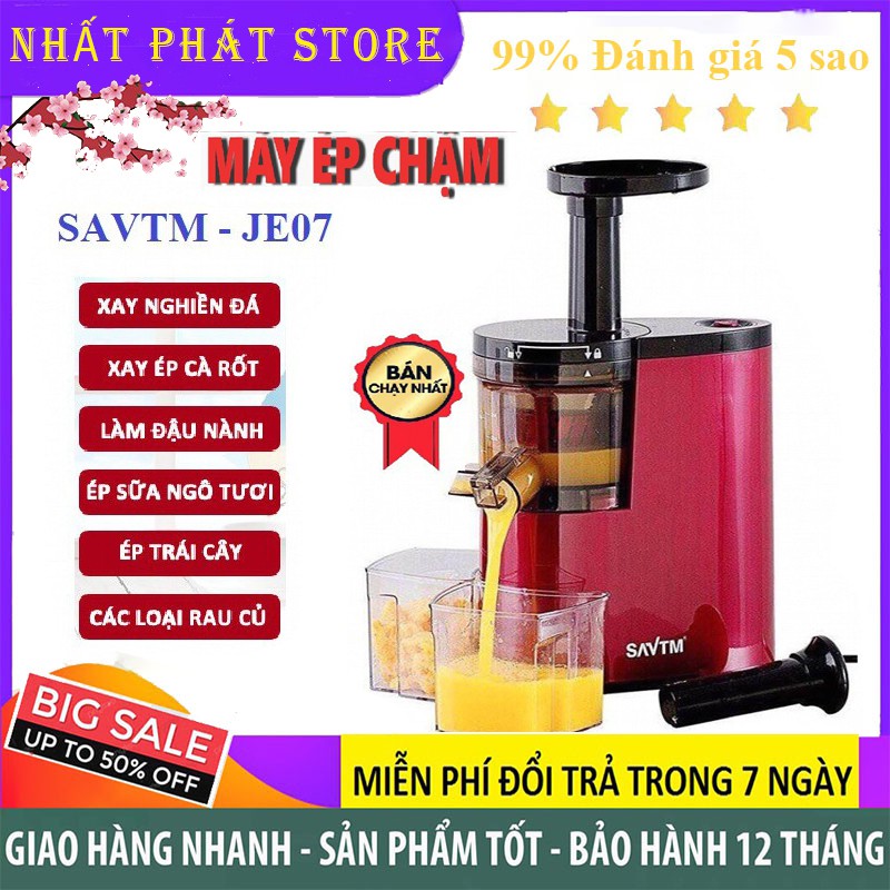 MÁY ÉP CHẬM TỰ ĐỘNG SAVTM JE07 ÉP NƯỚC HOA QUẢ CHÍNH HÃNG BẢO HÀNH 12 THÁNG