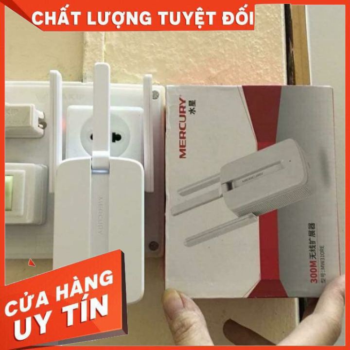 Kích sóng wifi Mercury 3 râu MW301RE – Tốc độ 300Mbps cực mạnh cắm trực tiếp ổ điện