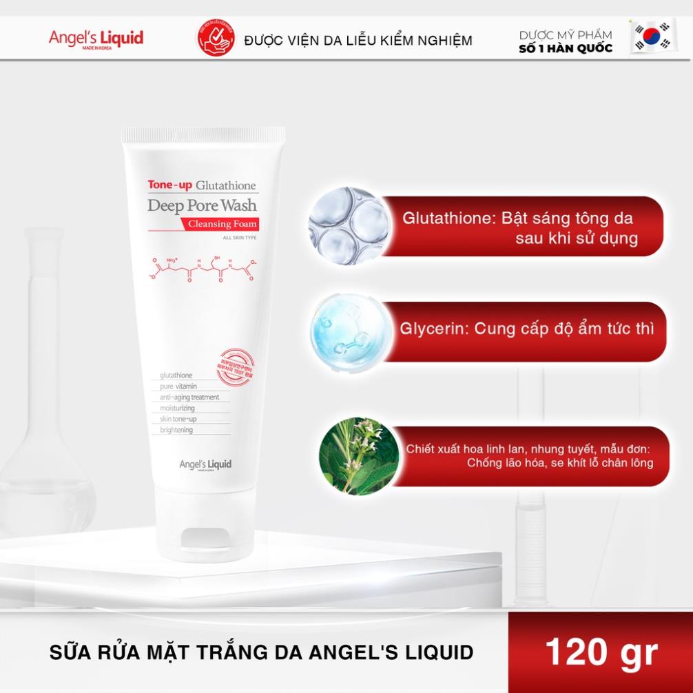 Bộ 4 Sản Phẩm Mờ Nám Dưỡng Trắng Da Chuyên Sâu Angel's Liquid Niacinamide Plus Glutathione Whitening Program