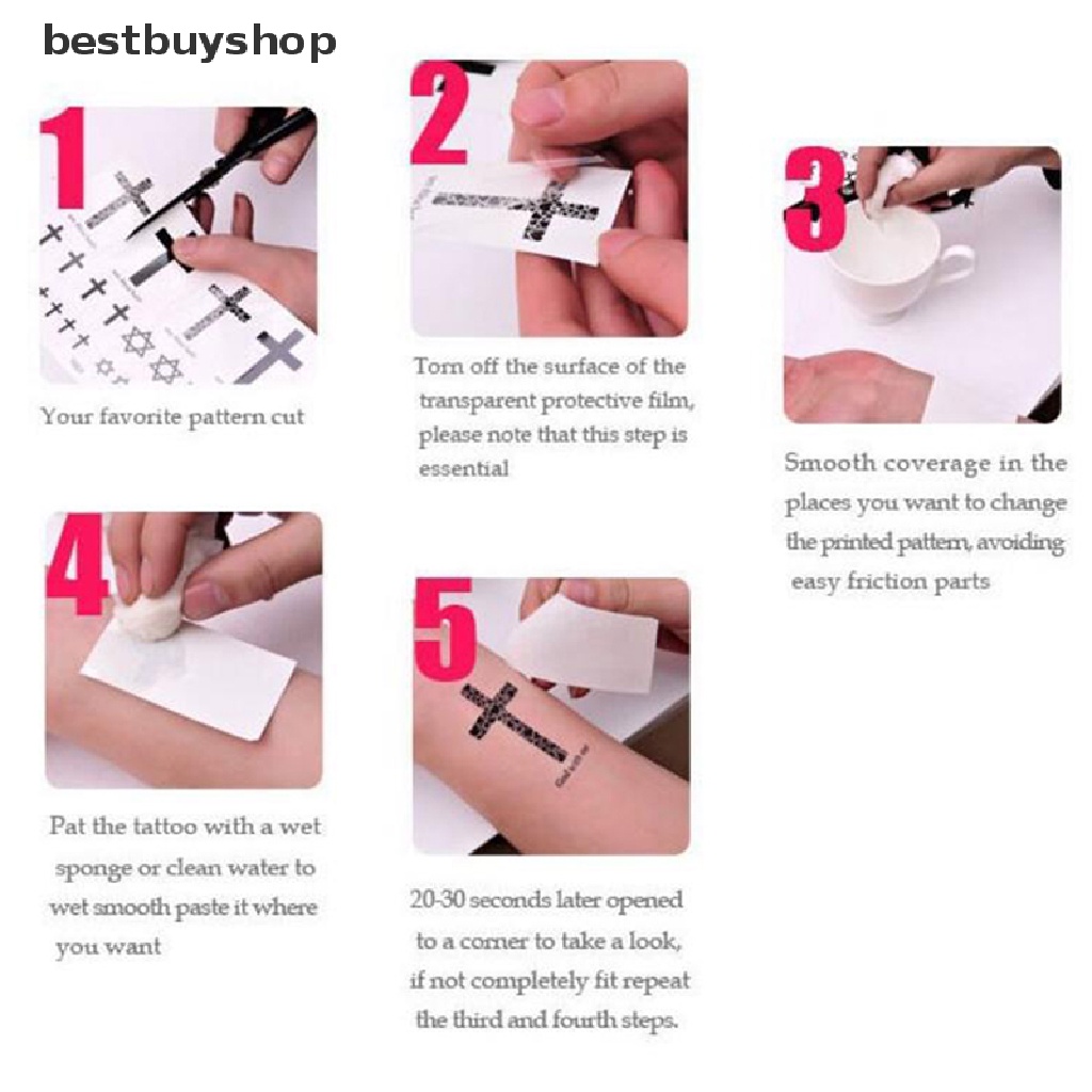 Tấm dán hình xăm tạm thời hình hoa hồng đen