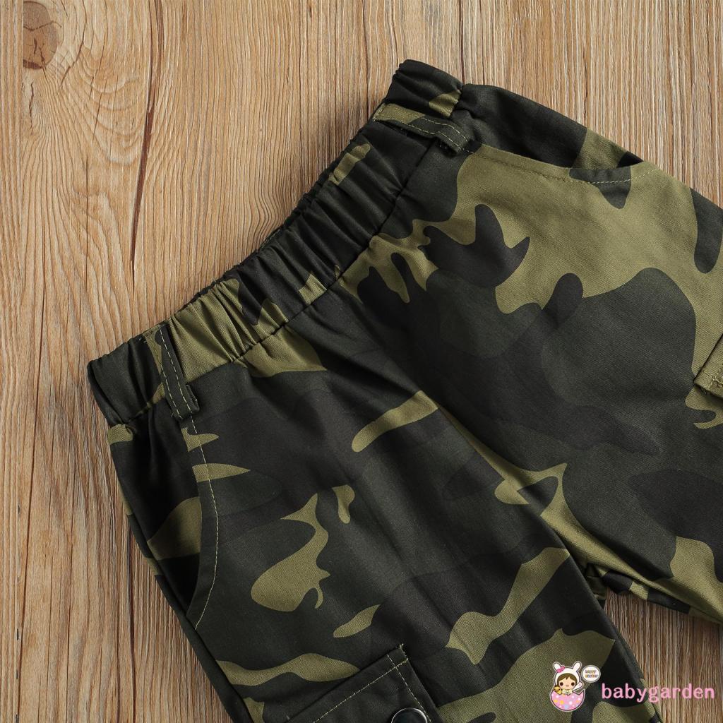 Bộ Đồ Thời Trang 2 Món Áo Không Tay + Quần Họa Tiết Rằn Ri + Thắt Lưng Cho Bé Gái 2-7 Tuổi