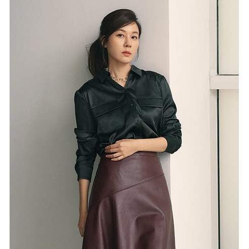 Áo sơ mi Satin pocket shirt Celebshop Edition xuất Hàn dành cho Nữ