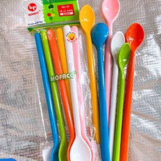 COMBO 10 Muỗng Cà Phê Sắc Màu Cán Dài